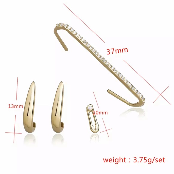 The Larkin - 4 Piece Irregular Earring Set - Picture 2 of 6